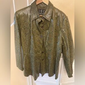 I.N.C~100% Leather, Snake Skin Blazer ~Size 1X